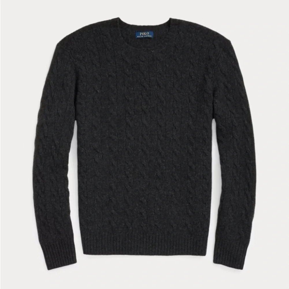 Polo Ralph Lauren Men’s Cable-Knit Wool-Cashmere Sweater Black XXL Quiet Luxury